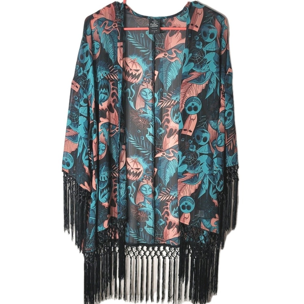 Disney Tim Burton The Nightmare Before Christmas Sz 1 Sheer Open Front Cardigan
